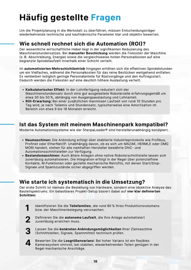 Innenseite: Häufig gestellte Fragen zu ROI und Umsetzung