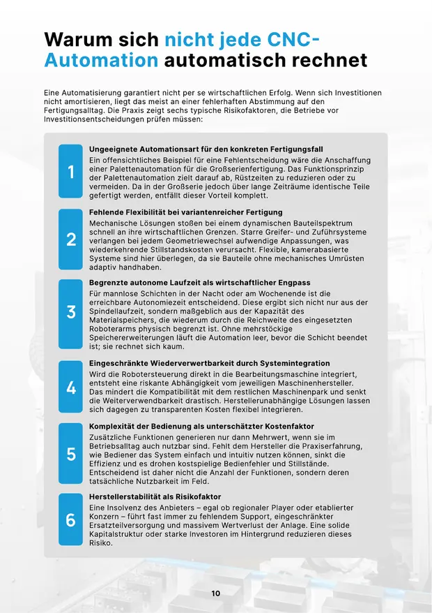 Innenseite: Warum sich nicht jede CNC-Automation automatisch rechnet